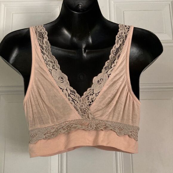 FREE PEOPLE Intimately Maddie Lace Trim Bralette in Peach Womens Small - Picture 6 of 9
